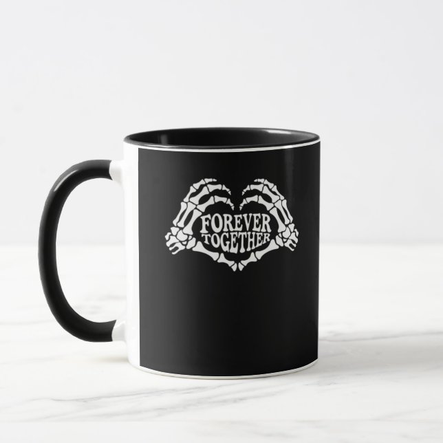 Caneca Juntos, Um Coração Feito De Esqueleto Mãos Clássic (Esquerda)