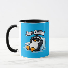 Caneca JUST CHILLING PINGUIN Throw Pillow
