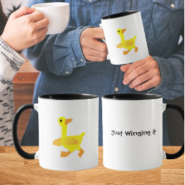 Caneca Just winging it Duck Humor