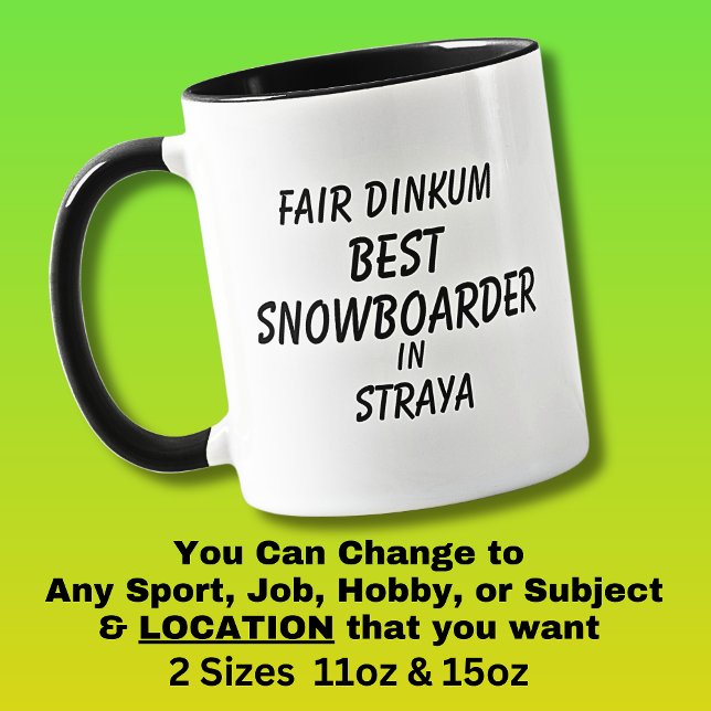 Caneca Justo BEST SNOWBOARDER em Straya  (Criador carregado)