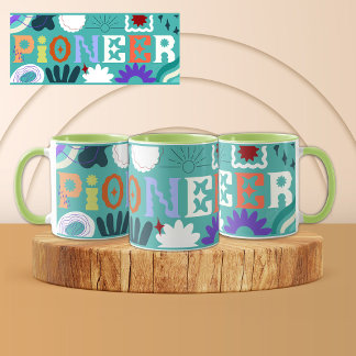Caneca JW Pioneer Bright Wavy Blue Wrap em torno de Mug