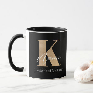 Caneca K & Name Iniciais Monogramados Modernos Personaliz