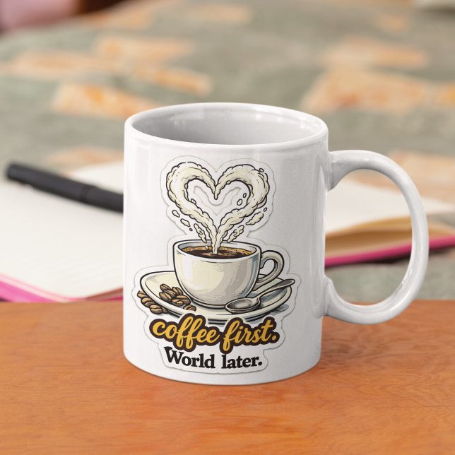 Caneca Kaffee zuerst Herz-Design (Criador carregado)