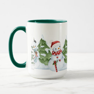 Caneca Kaffeepott mit süssen Schneemännchen