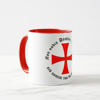 Caneca Kaffeetasse mit Templerkreuz und Templermotto