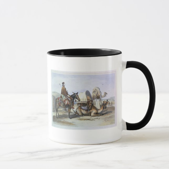 Caneca Kafila com um camelo que carrega um Hodesh, (Direita)