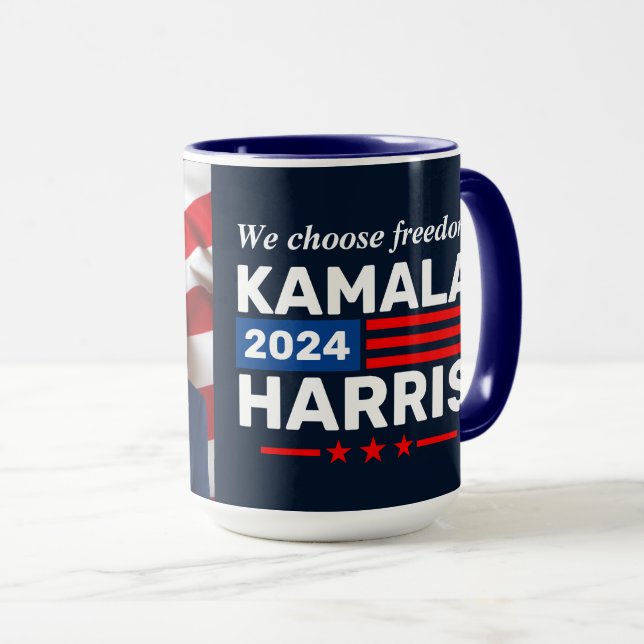 Caneca Kamala Harris 2024 Foto Coletiva Eleitoral (Frente Esquerda)