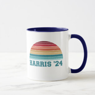 Caneca Kamala Harris 2024 Retro Sunset Vintage