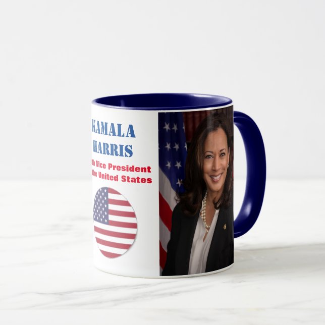 Caneca Kamala Harris Retrato Oficial Coffee Mug (Frente Esquerda)