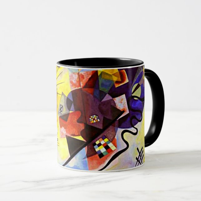 Caneca Kandinsky - Amarelo-vermelho-azul (Frente Esquerda)