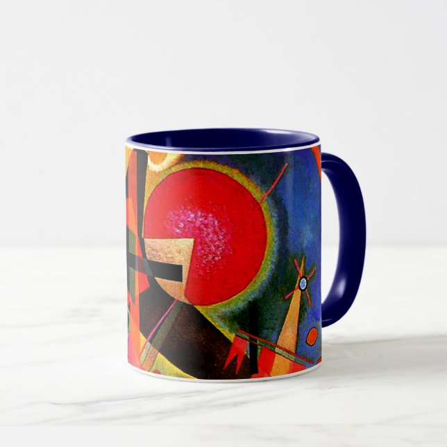 Caneca Kandinsky - Em Blue, famosa pintura, (Frente Esquerda)