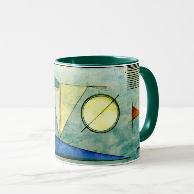 Caneca Kandinsky - Névoa, obra de arte abstrata, (Frente Esquerda)
