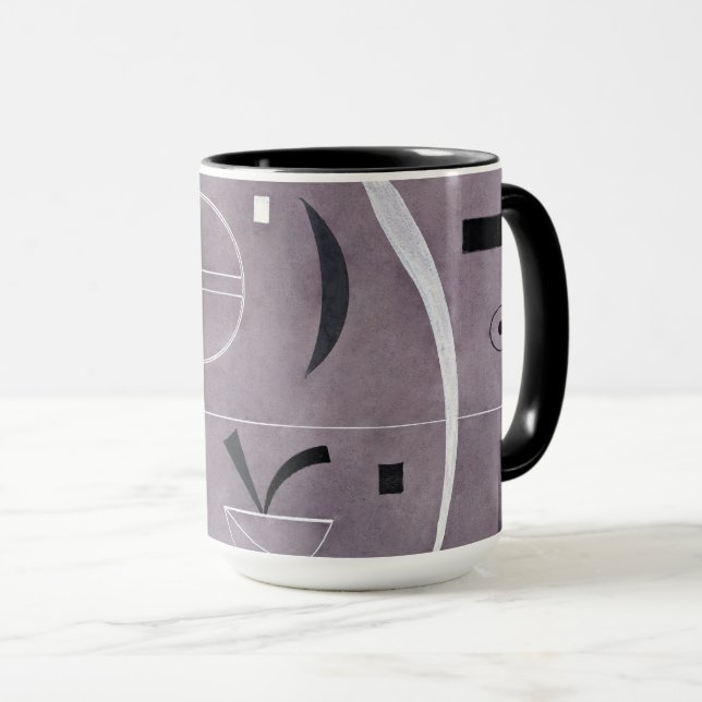 Caneca Kandinsky - Quatro Partes, abstrato art, (Frente Esquerda)