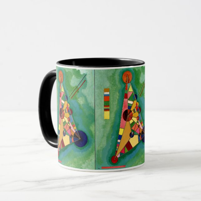 Caneca Kandinsky - Triângulo Multicolorido, (Frente Esquerda)
