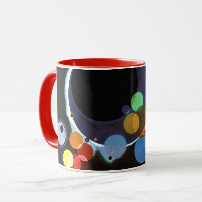 Caneca Kandinsky - Vários Círculos, famosa pintura (Frente Esquerda)