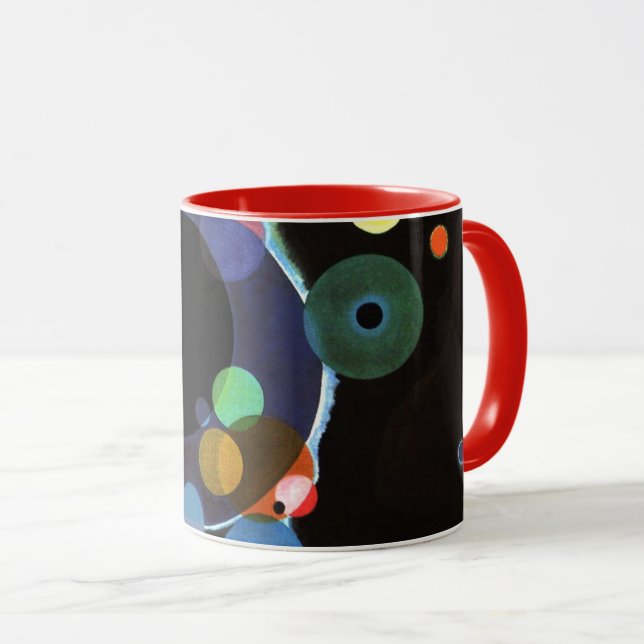 Caneca Kandinsky - Vários Círculos, famosa pintura. (Frente Esquerda)
