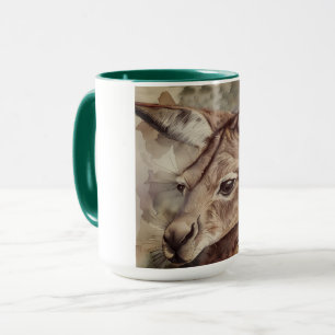 Caneca Kangaroo Watercolor Art