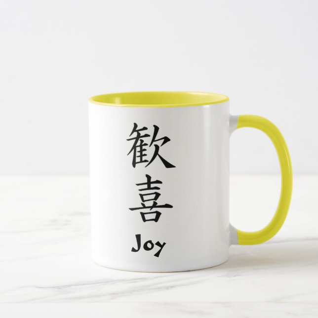 Caneca Kanji japonês: Alegria (Direita)