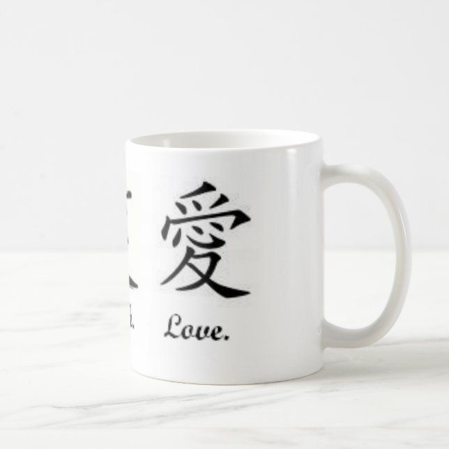 caneca kanji-viva do clássico do amor do riso (Direita)