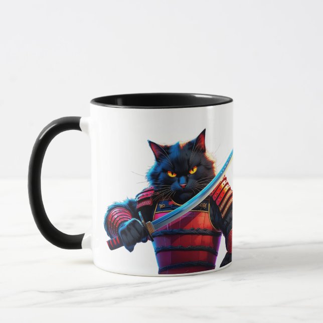 Caneca Kaoru el Gato Samurái – Felino Épico con Katana (Esquerda)