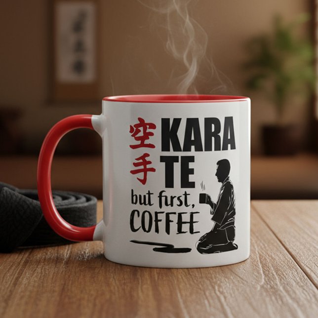 Caneca Karate -but coffee, first (Criador carregado)