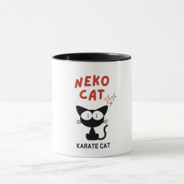 CANECA KARATE CAT BLACK CAT NEKO