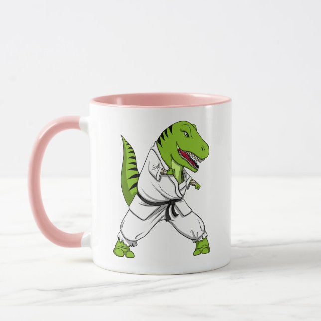 Caneca Karaté das artes marciais de Ninja do dinossauro (Esquerda)