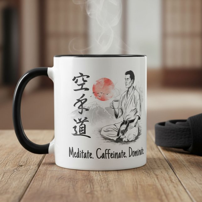 Caneca Karate - Meditate. Caffeinate. Dominate. (Criador carregado)