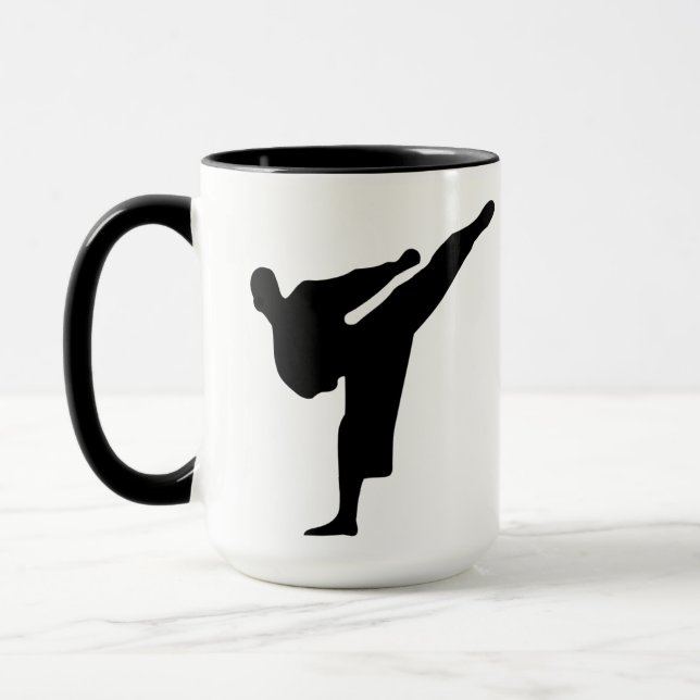 Caneca Karate / Taekwondo Kick Silhouette Coffee Mug (Esquerda)