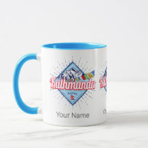 Katmandu Montanhas Nepal Retro Flagres Souvenir