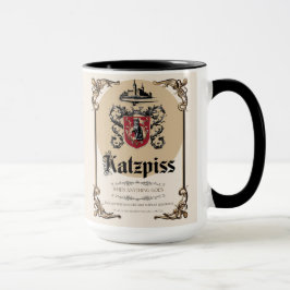 Caneca Katzpiss Mug - Rótulo Alemão do Vinho de Paródia