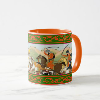 Caneca Kaur - arte histórica #2 do sikh - laranja