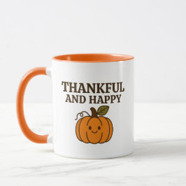 Caneca Kawaii Autumn Pumpkin Feliz Ação de Graças