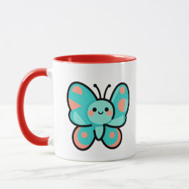 Caneca Kawaii Butterfly Coffee Mug Kitchen Office Art