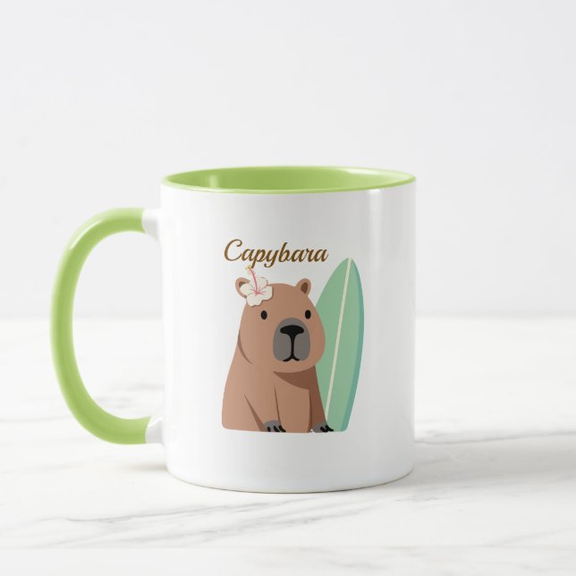 Caneca Kawaii Capybara Coffee Cup, Funny Animal Gift, Aes (Esquerda)