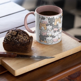 Caneca Kawaii Cute Cats Patterno