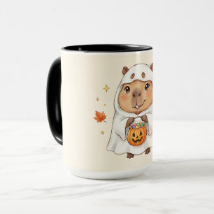 Caneca Kawaii de Duas Cores de Capivara Fantasma p