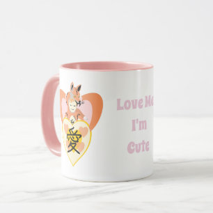 Caneca Kawaii Foxy Cosplay Love Heart