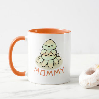 Caneca kawaii polvo mãe e filho