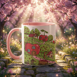 Caneca Kawaii Red Cherry Vibes Cute Girly Aesthetic