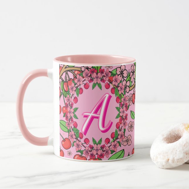 Caneca Kawaii Red Cherry Vibes Cute Girly Aesthetic [Pro (Com Donut)