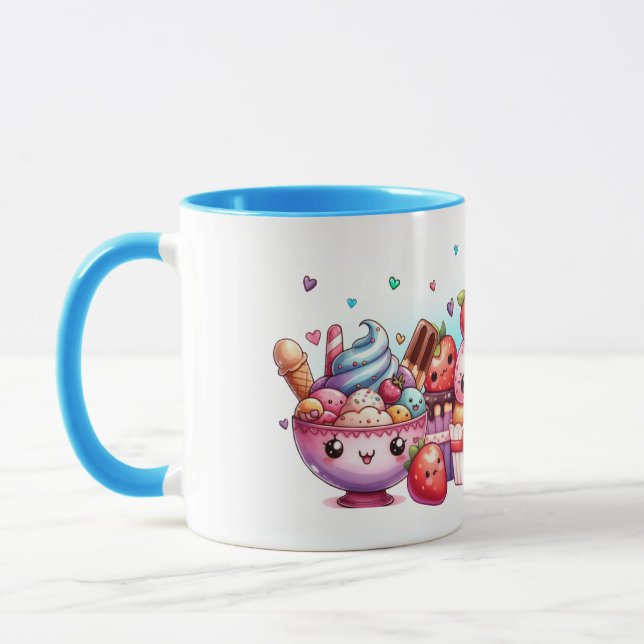 Caneca Kawaii Strawberry Sweets e Sorvetes Amigos (Esquerda)