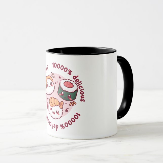 Caneca kawaii sushi com citações engraçadas para amante n (Frente Esquerda)