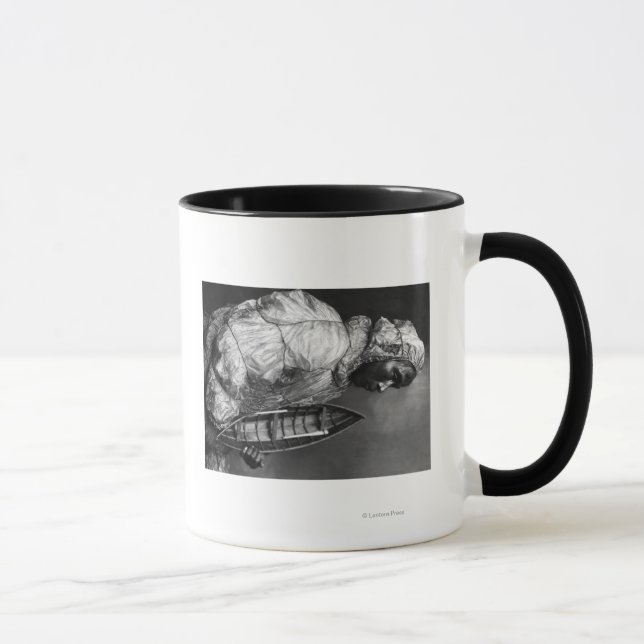 Caneca Kayaker vestindo jaqueta à prova de água com barco (Direita)