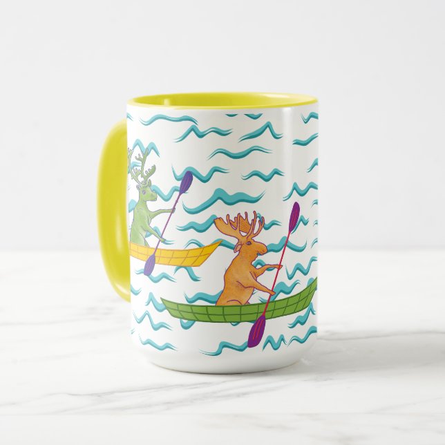 Caneca Kayakers selvagens (Frente Esquerda)