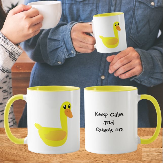 Caneca Keep Calm and Quack on Duck Humor (Criador carregado)