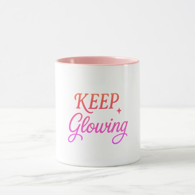 Caneca Keep Glowing - Soft Aesthetic  (Centro)