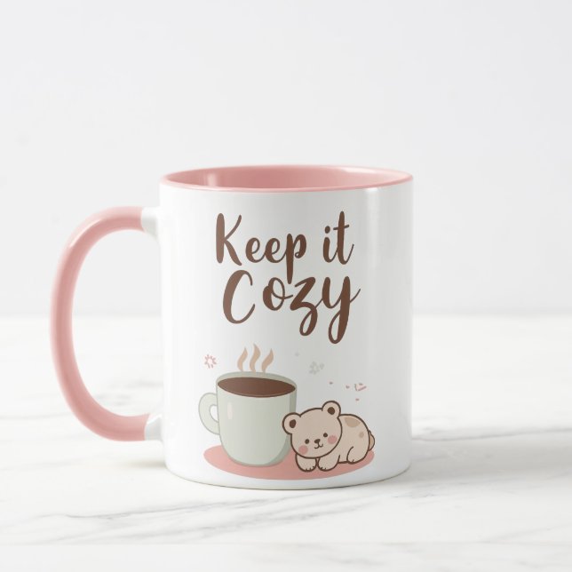Caneca "Keep it Cozy" with Sleepy Bear and Coffee (Esquerda)