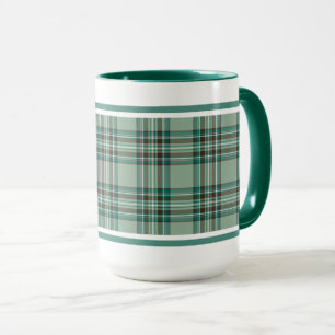 Caneca Kelly Tartan Pattern Mint Green - Xadrez irlandesa