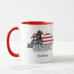 Caneca Kentucky United States Retro State Map Vintage EUA